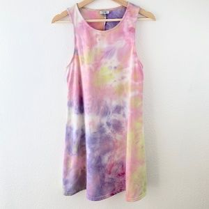 Tobi Rainbow Tie-Dye Swing Dress - Size Medium